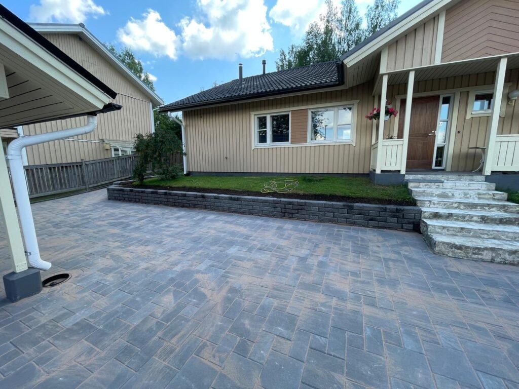 Block paving driveway and garden pathway in Mayo